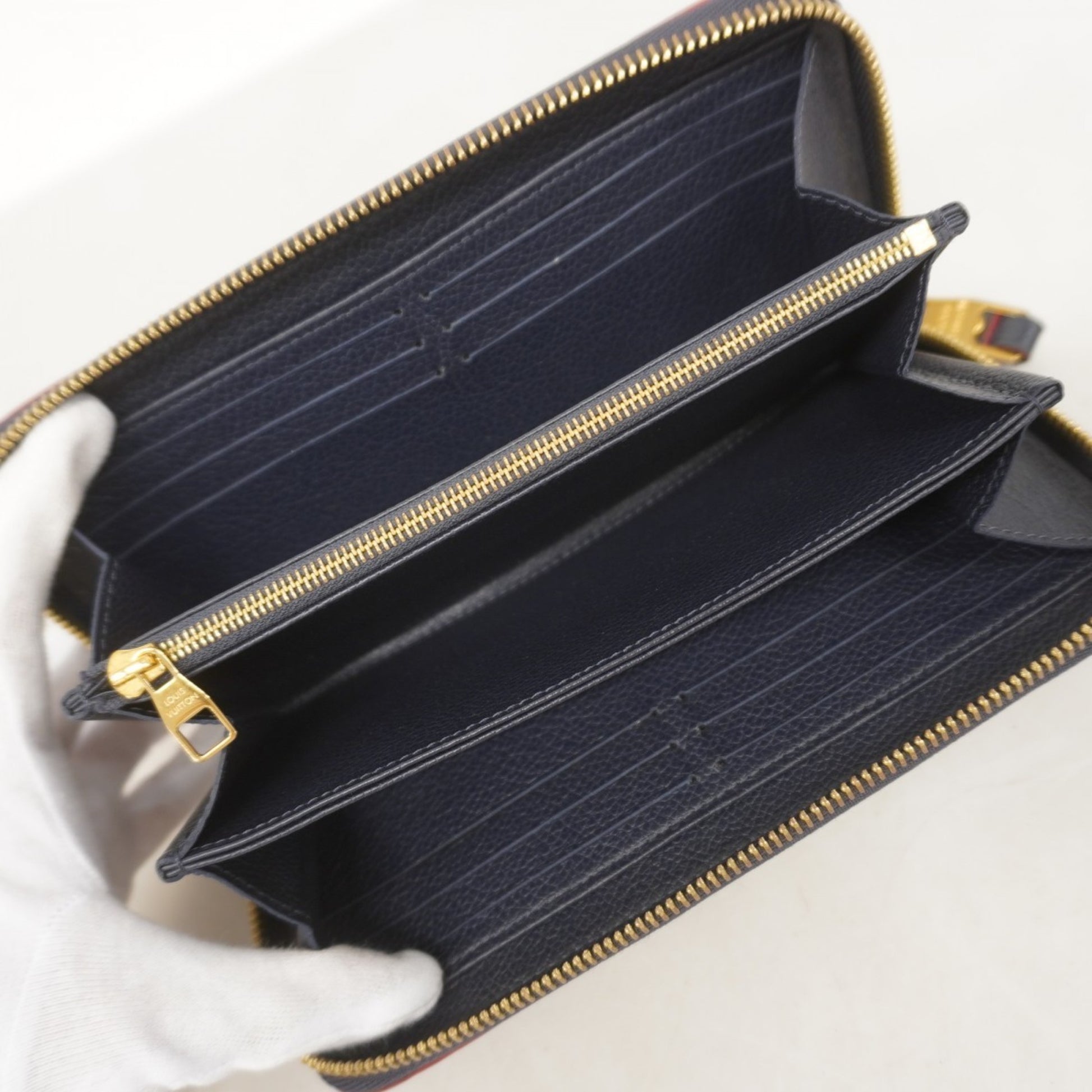 Louis Vuitton Zipped Wallet, Navy, Leather, wallet
