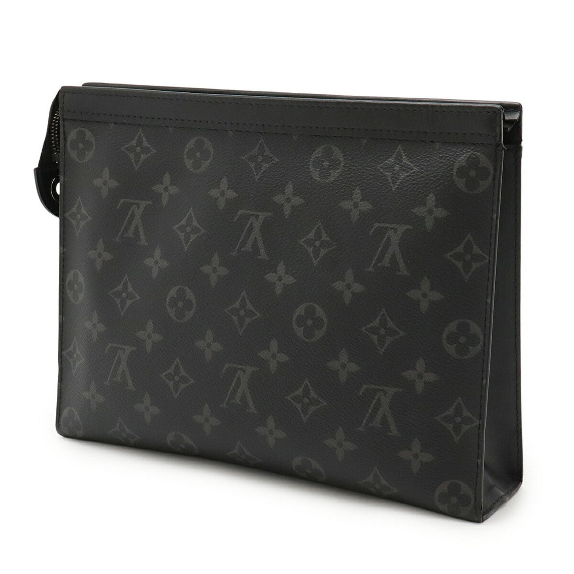 Louis Vuitton Pochette voyage, Black, Canvas, clutch