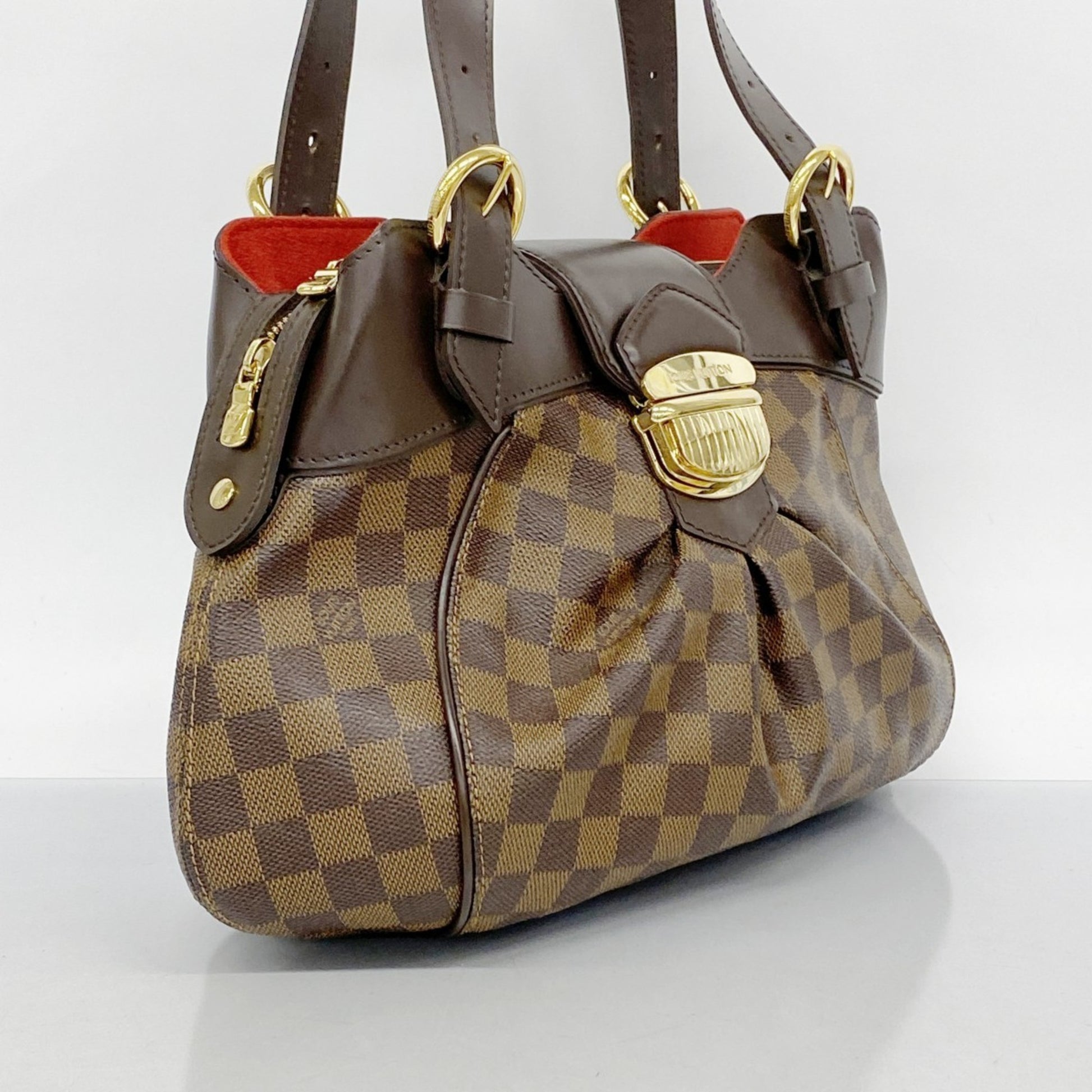 Louis Vuitton Sistina, Brown, Canvas, handbag