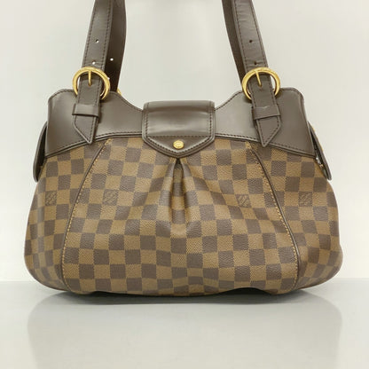 Louis Vuitton Sistina, Brown, Canvas, handbag
