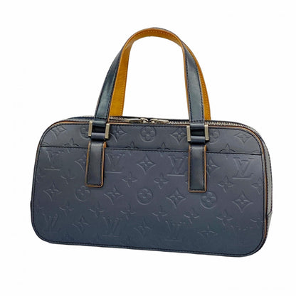Louis Vuitton Shelton, Blue, Leather, handbag