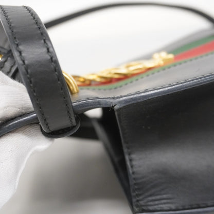 Gucci Sylvie, Black, Leather, handbag