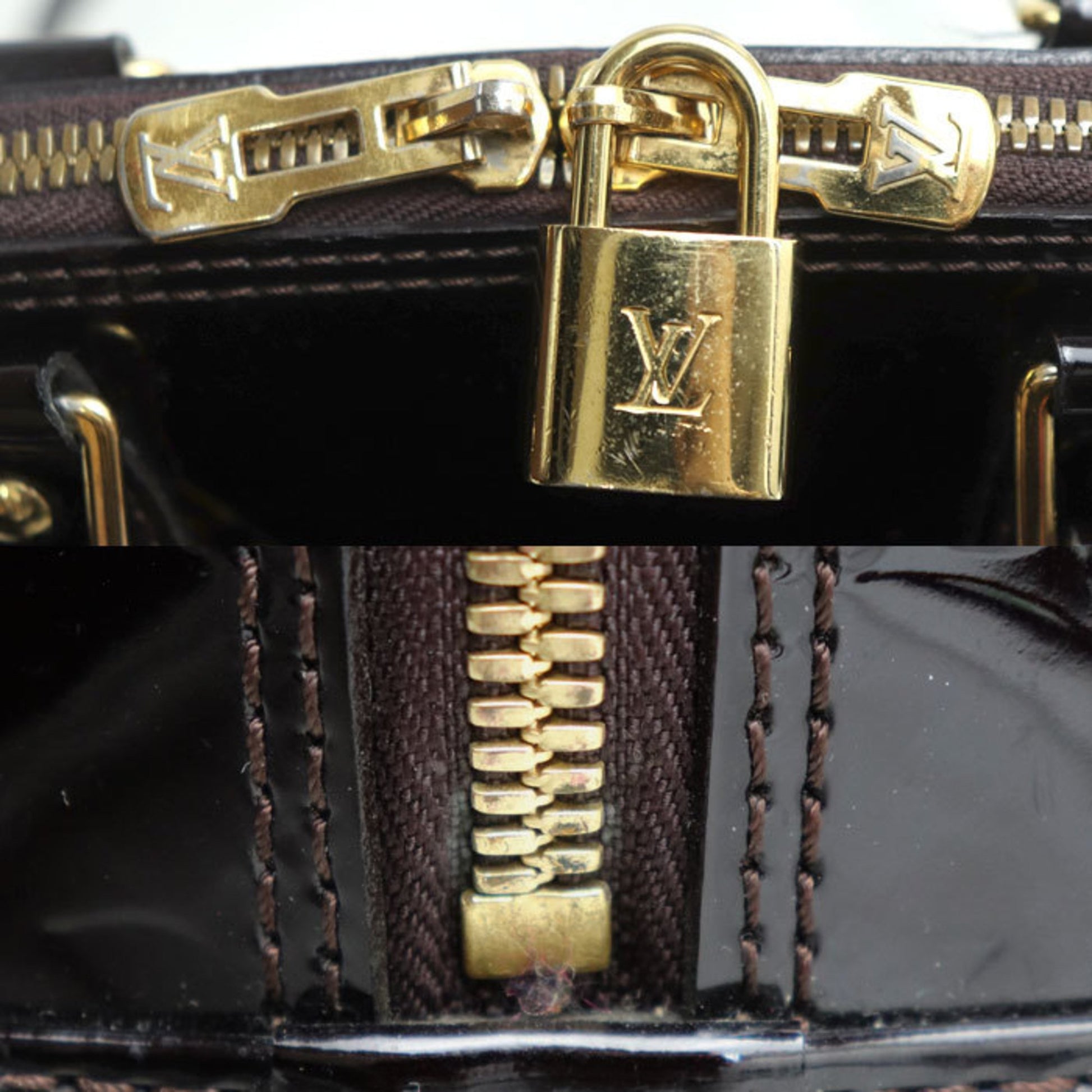Louis Vuitton Alma BB, Burgundy, Canvas, shoulder