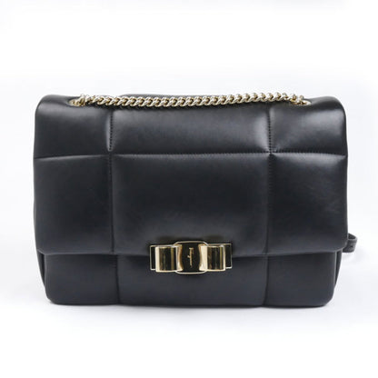 Salvatore Ferragamo Vara, Black, Leather, shoulder