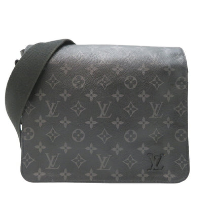 Louis Vuitton District, Black, Canvas, shoulder