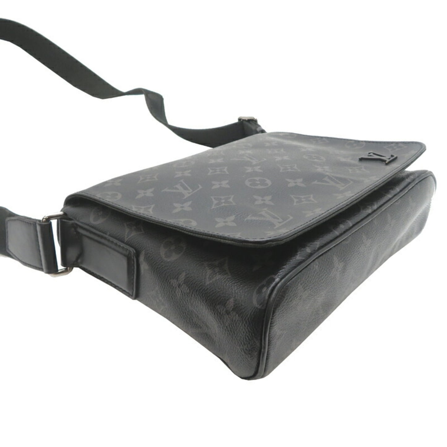 Louis Vuitton District, Black, Canvas, shoulder