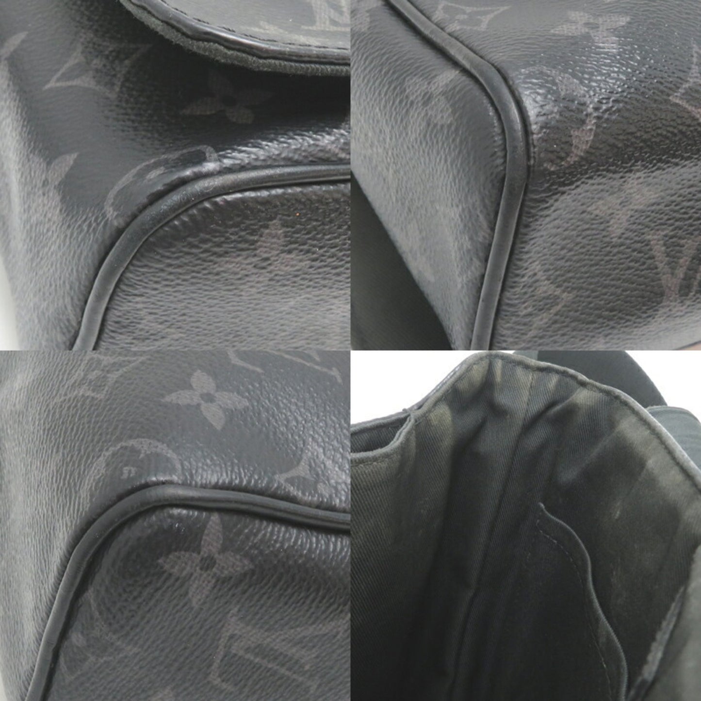 Louis Vuitton District, Black, Canvas, shoulder