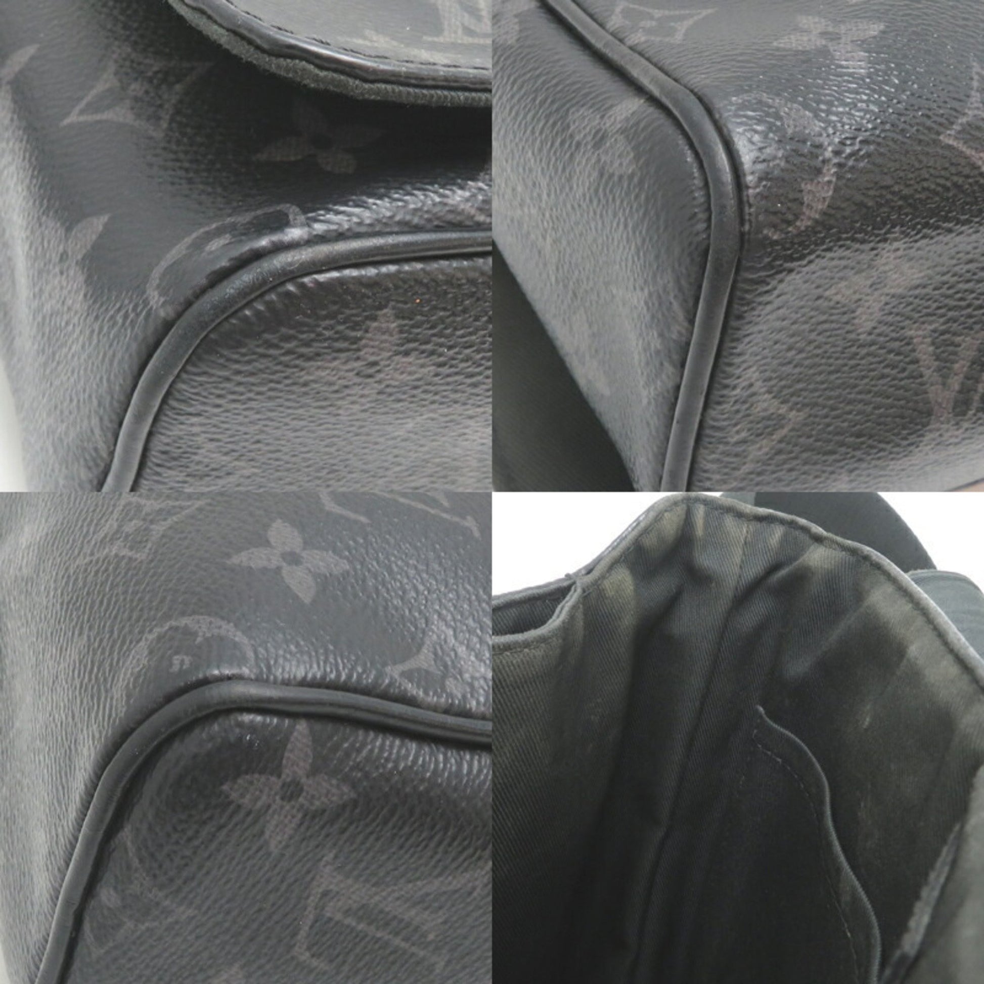 Louis Vuitton District, Black, Canvas, shoulder