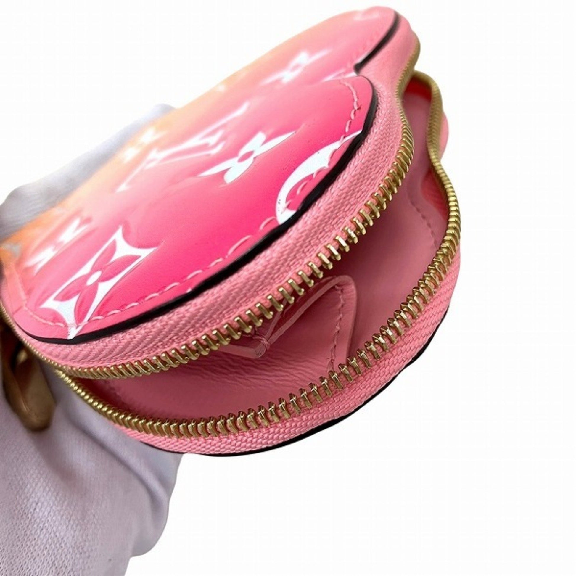 Louis Vuitton Pochette Clés, Pink, Leather, wallet