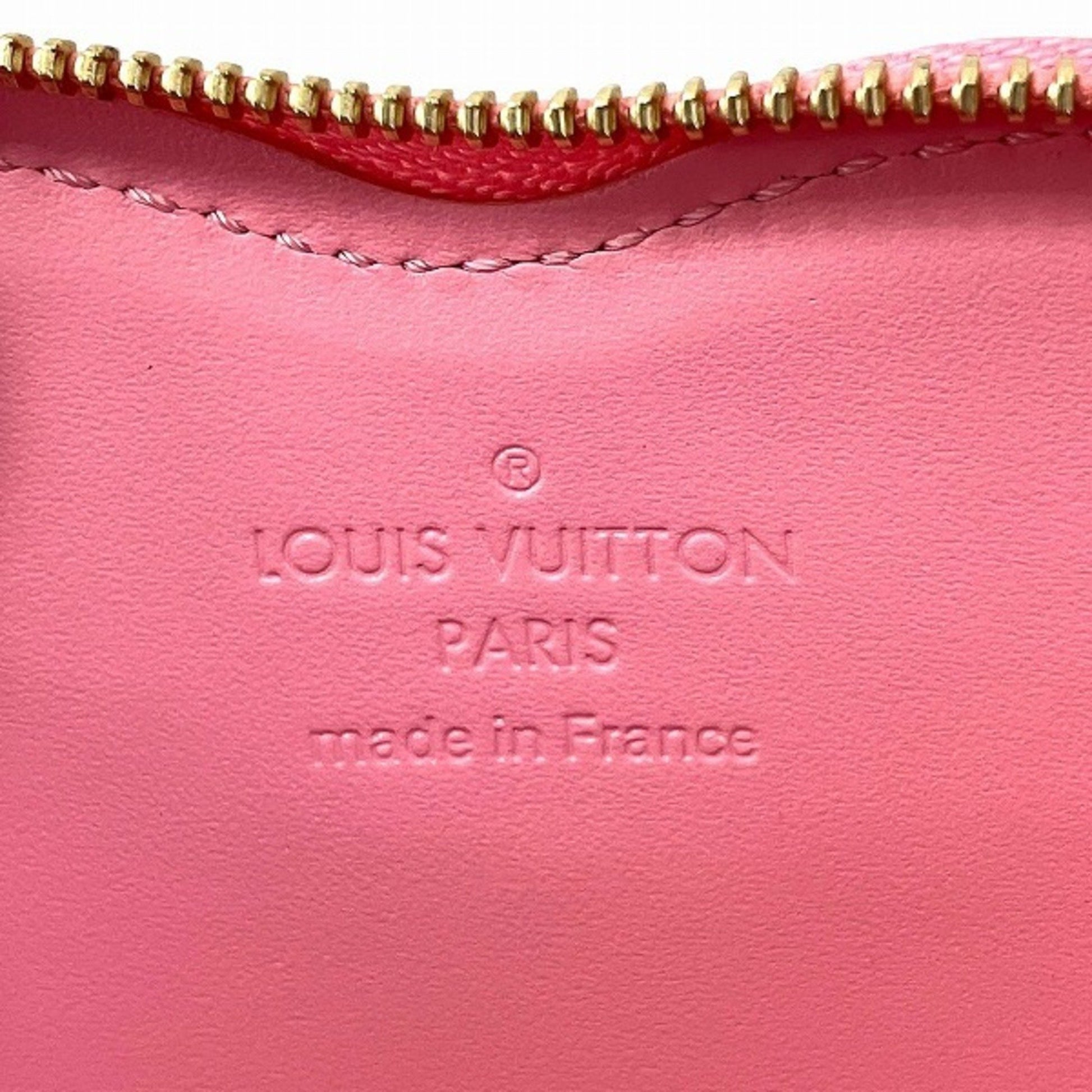 Louis Vuitton Pochette Clés, Pink, Leather, wallet