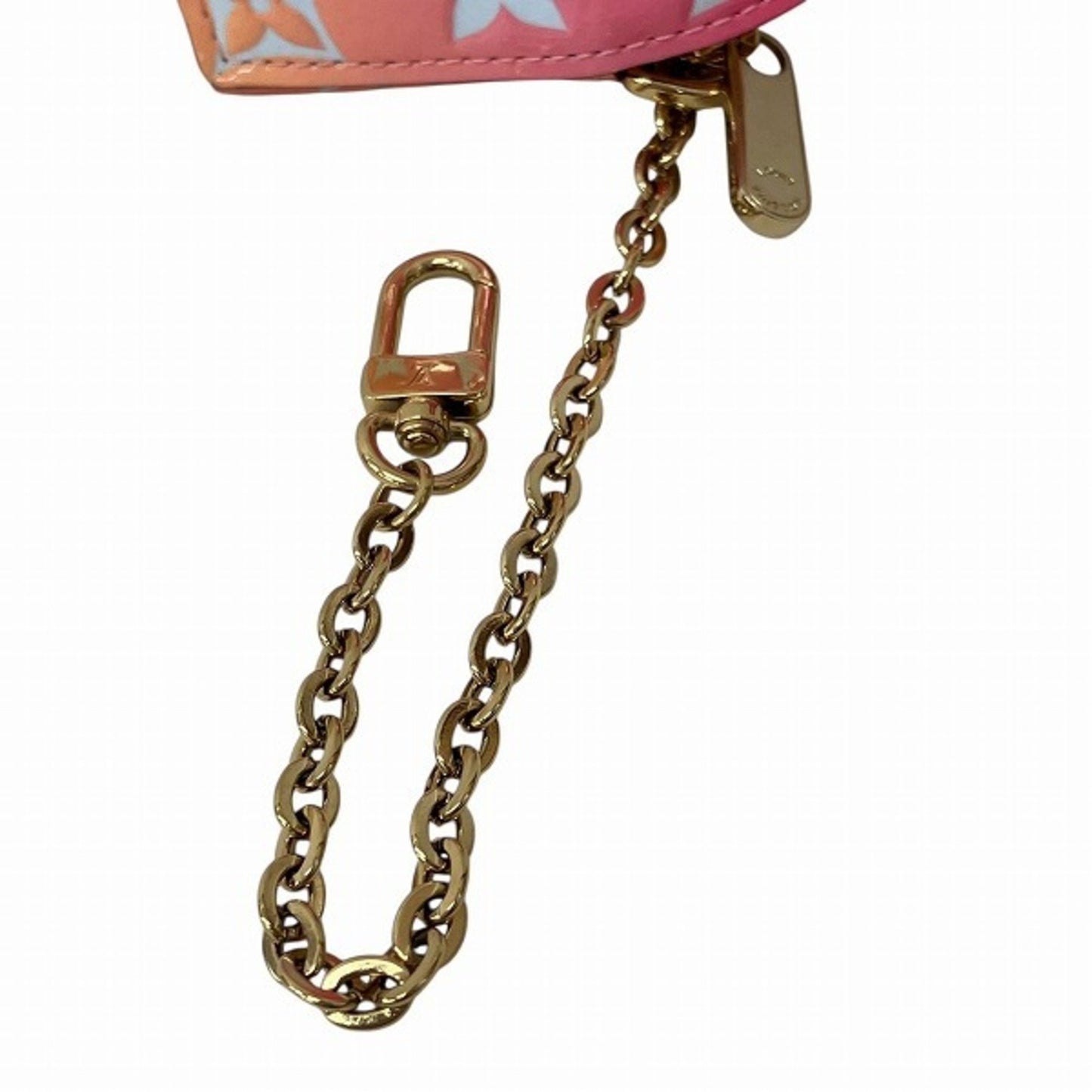 Louis Vuitton Pochette Clés, Pink, Leather, wallet