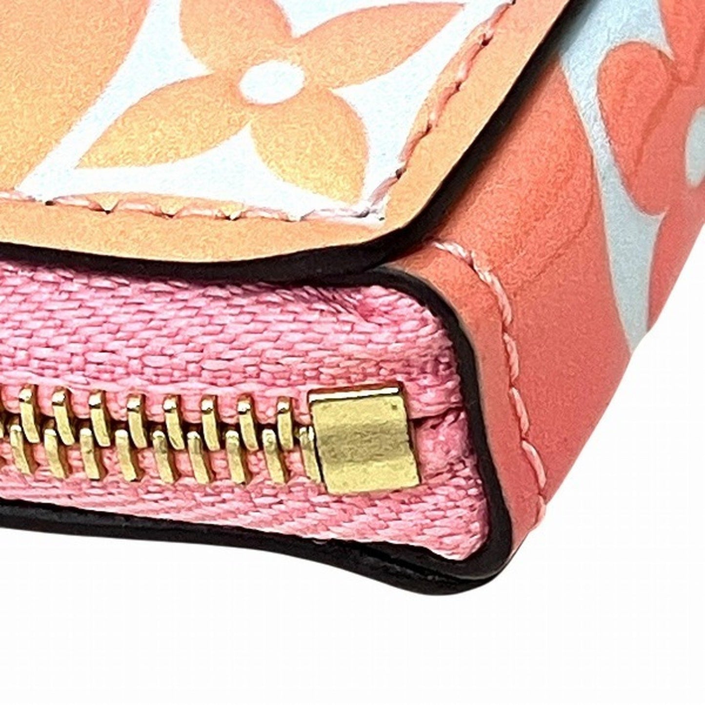 Louis Vuitton Pochette Clés, Pink, Leather, wallet