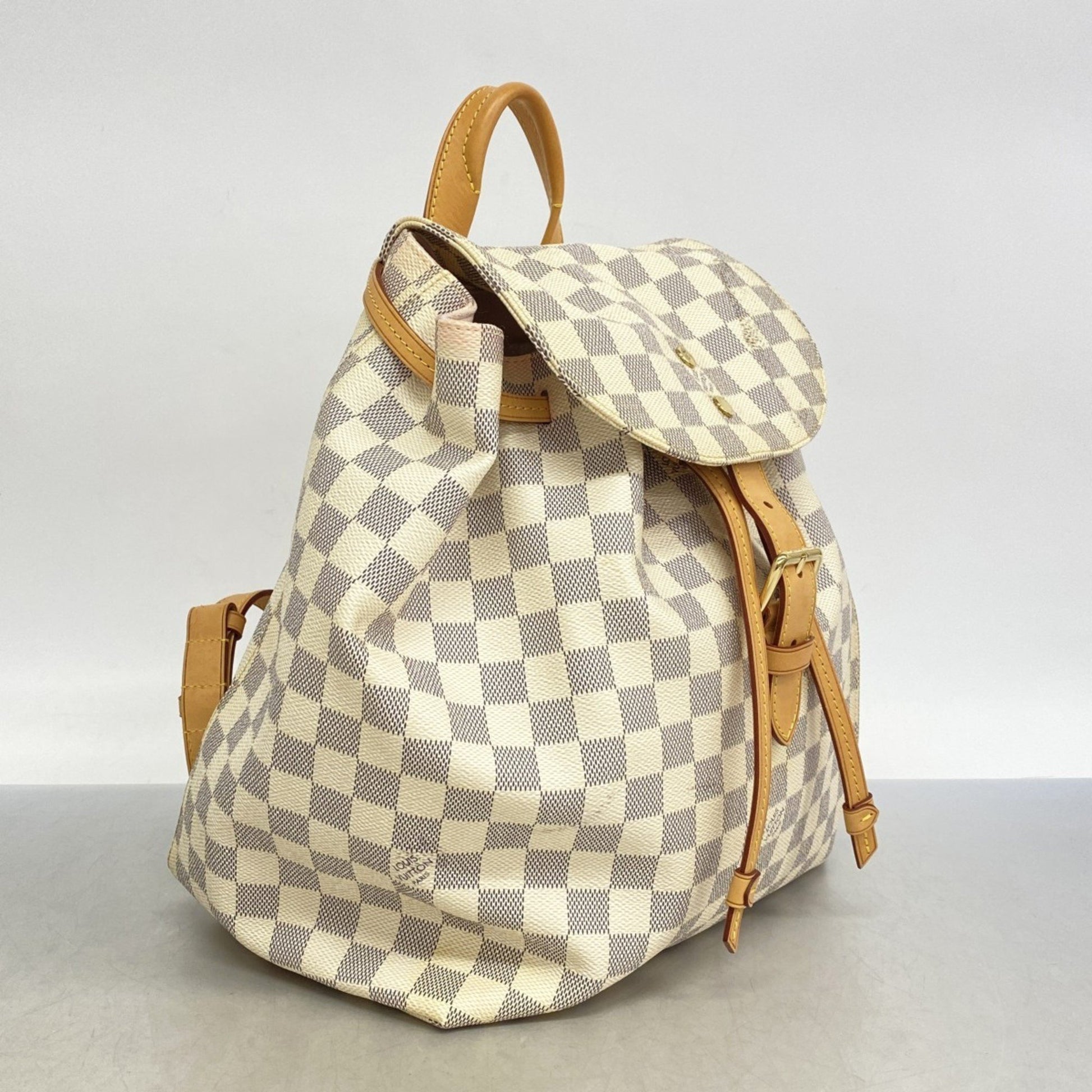 Louis Vuitton Sperone, White, Canvas, backpack