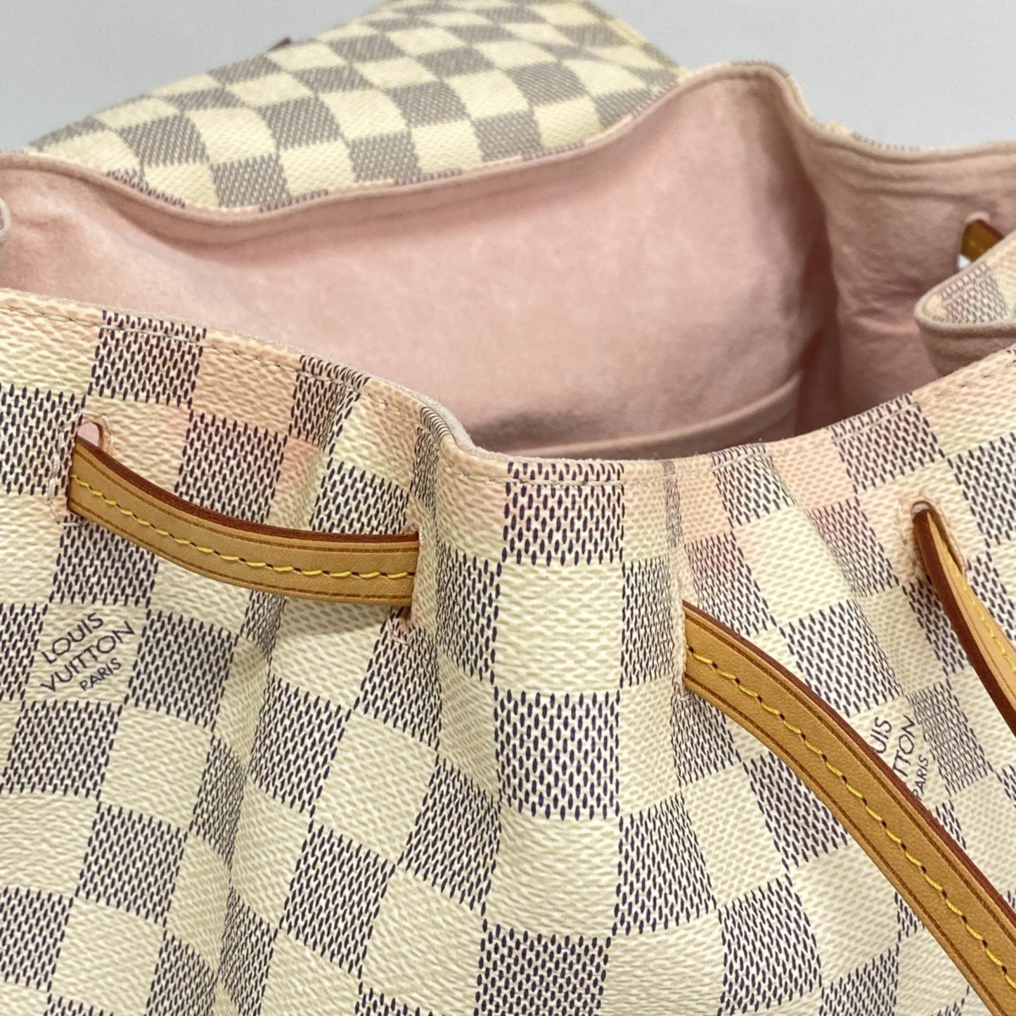 Louis Vuitton Sperone, White, Canvas, backpack