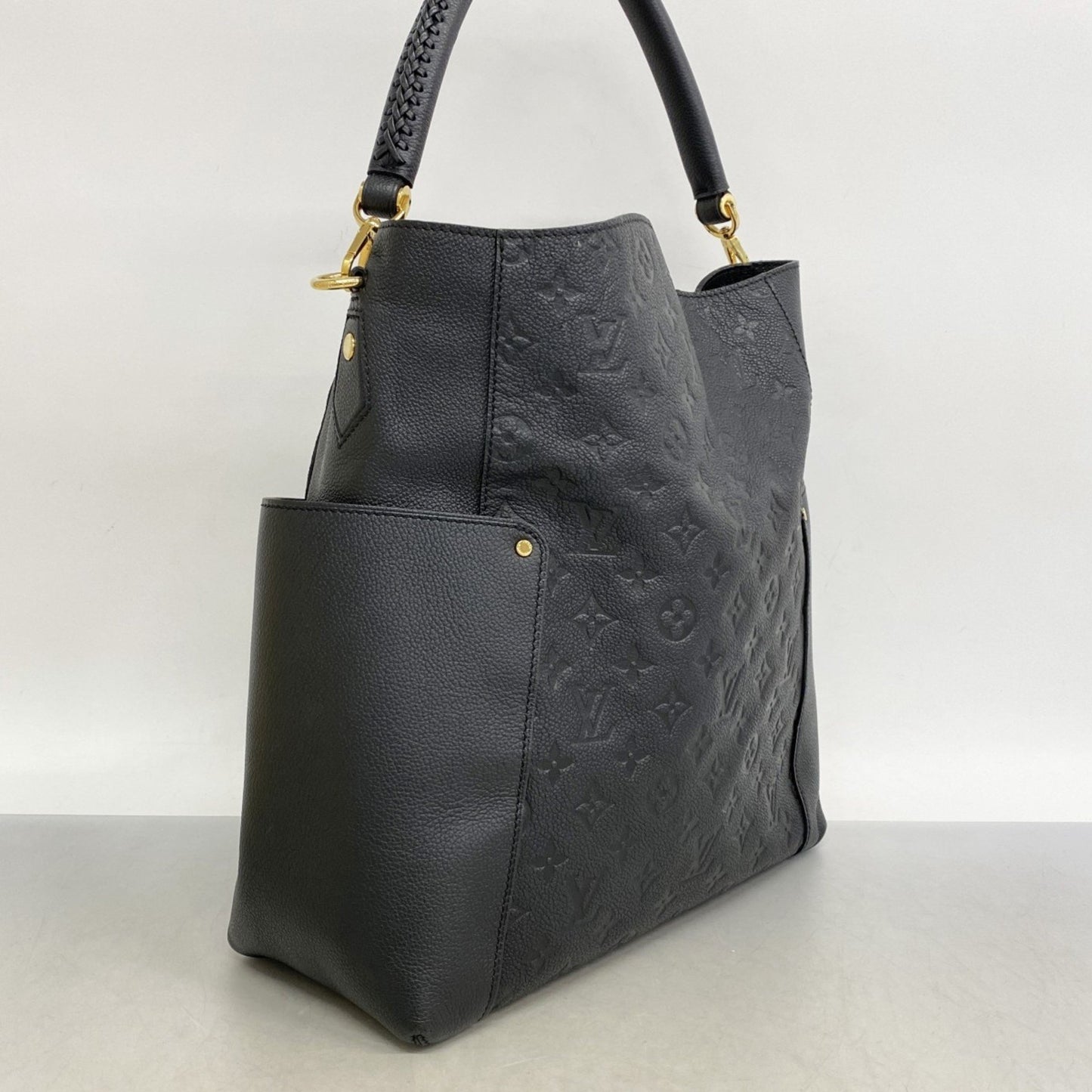 Louis Vuitton Bagatelle, Black, Leather, shoulder