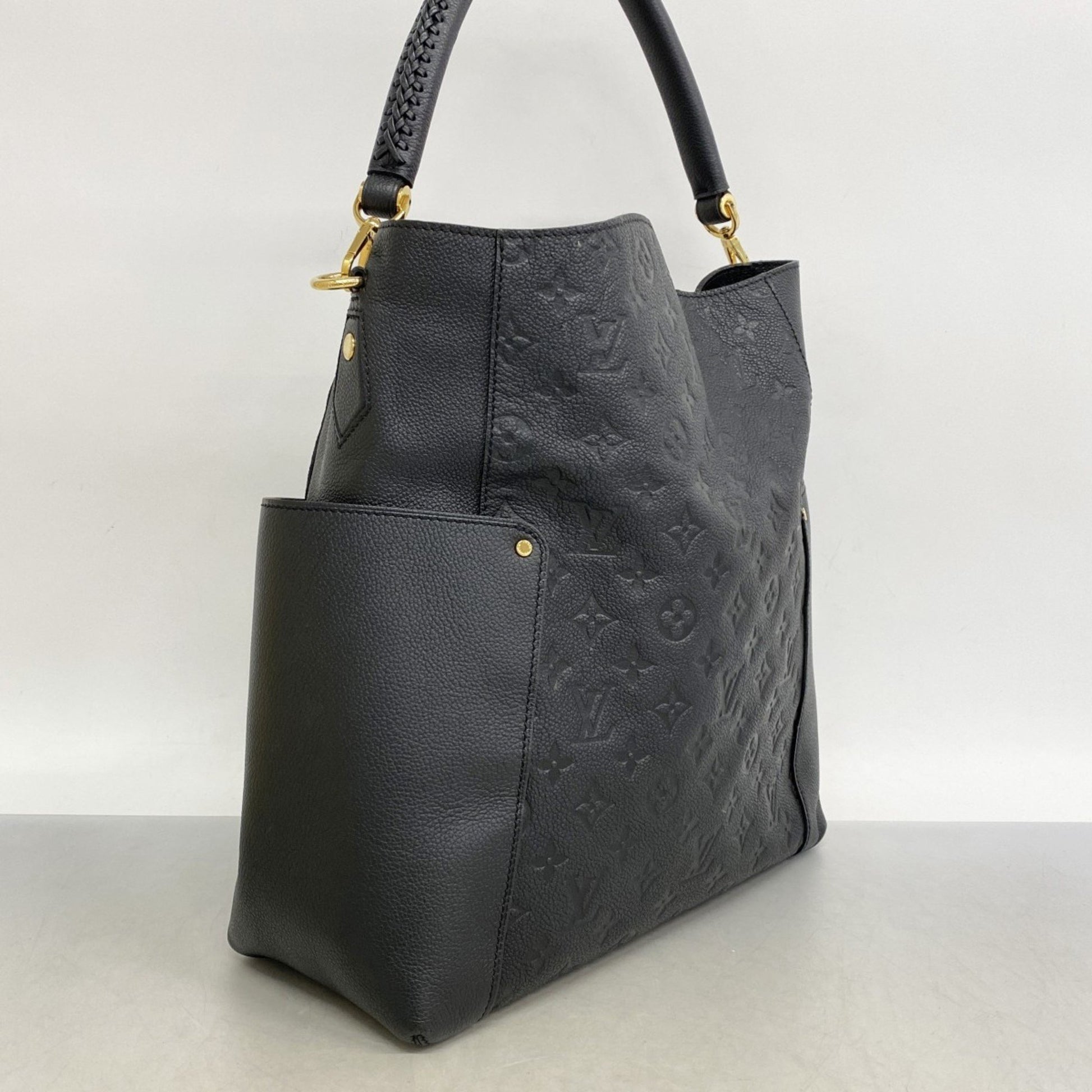 Louis Vuitton Bagatelle, Black, Leather, shoulder