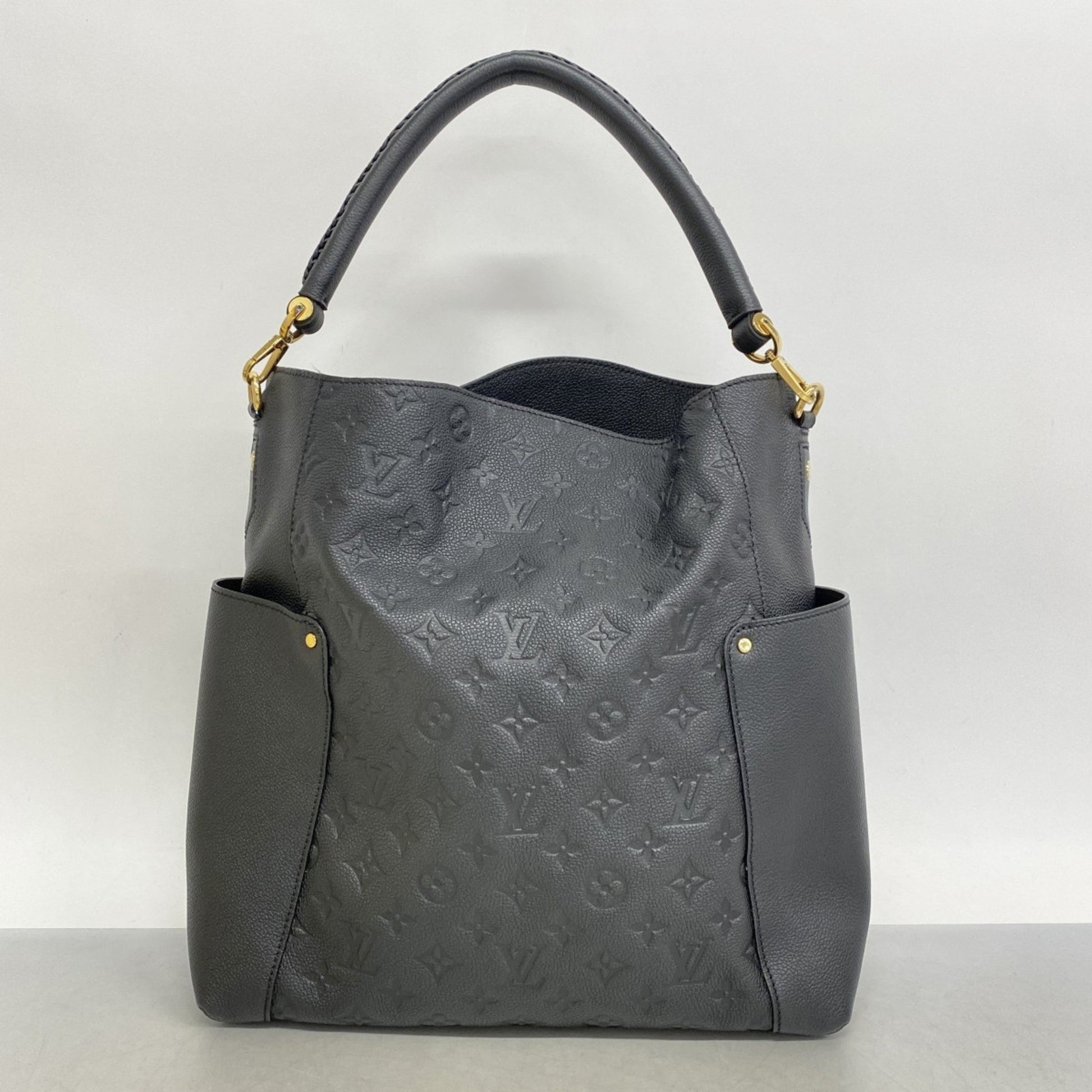 Louis Vuitton Bagatelle, Black, Leather, shoulder
