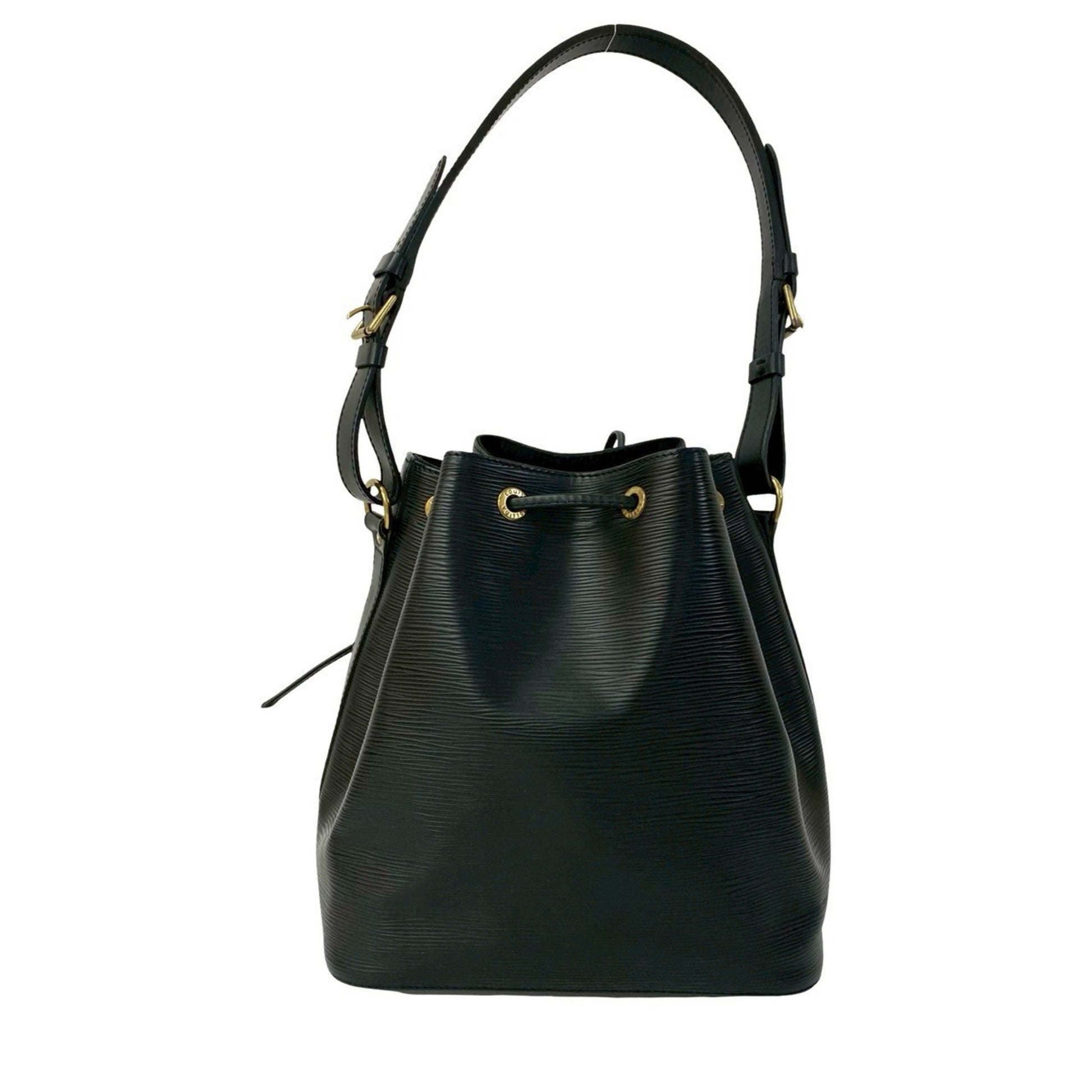 Louis Vuitton Petit Noé, Black, Leather, shoulder