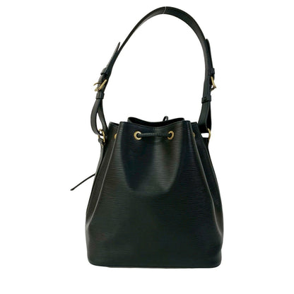 Louis Vuitton Petit Noé, Black, Leather, shoulder