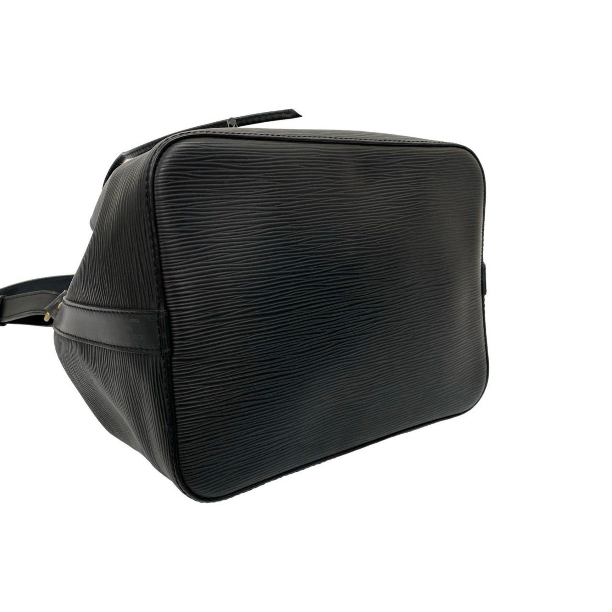 Louis Vuitton Petit Noé, Black, Leather, shoulder