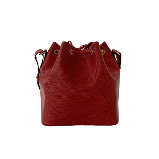Louis Vuitton Petit Noé, Red, Leather, shoulder