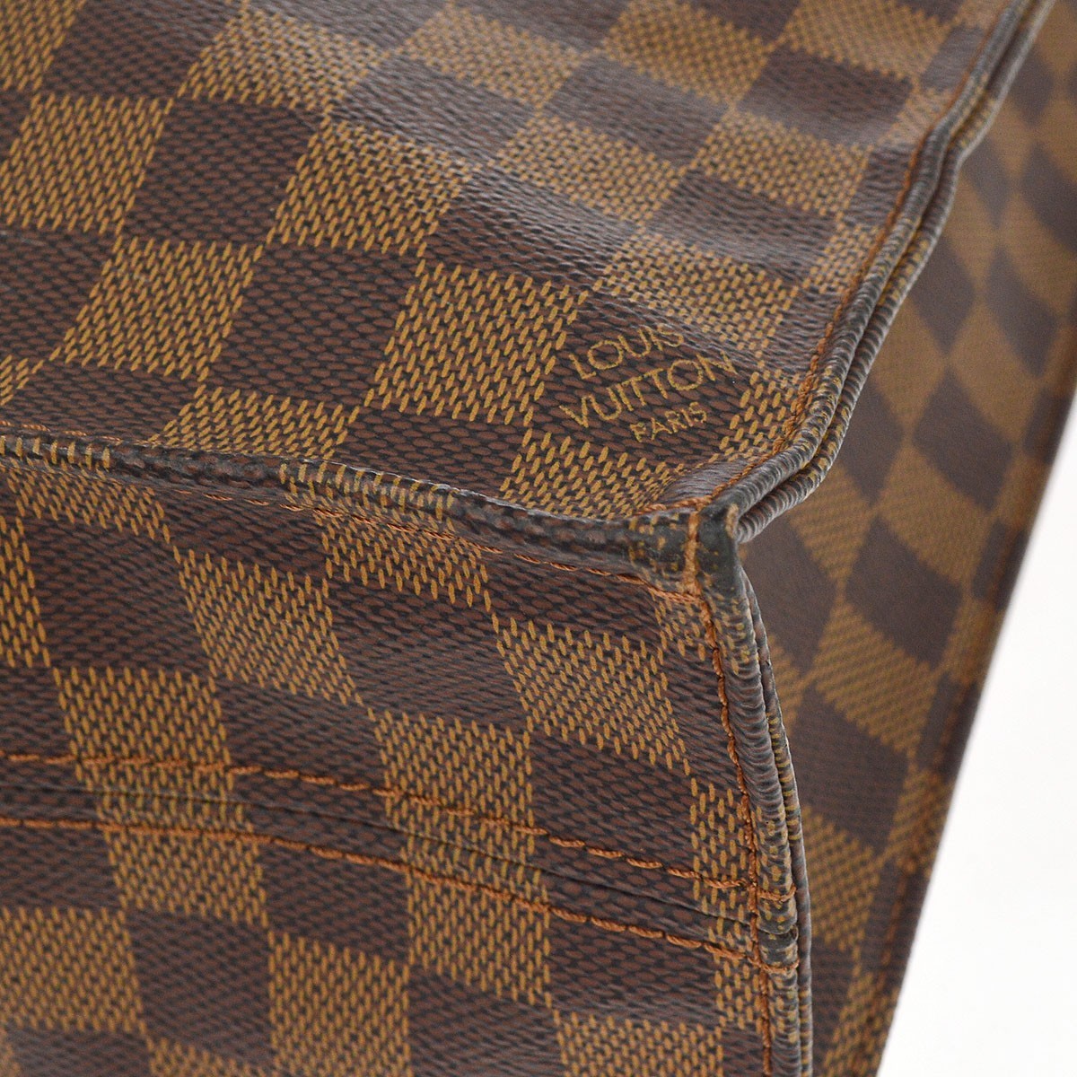 Louis Vuitton Sac Plat Damier, Brown, Canvas, Handbag