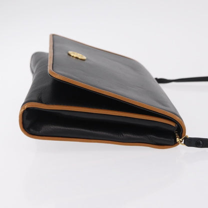 Celine Flap Shoulder Leather, Black, Leather, Shoulder Bag
