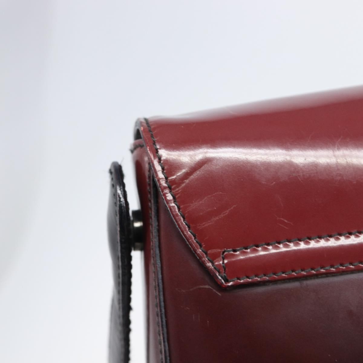 Prada Shoulder Leather, Burgundy, Patent Leather, Shoulder Bag