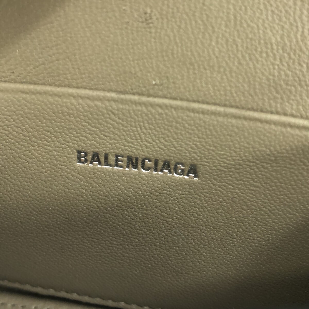 Balenciaga Hourglass Top Handle Crocodile Embossed Leather, Gray, Calfskin, Handbag