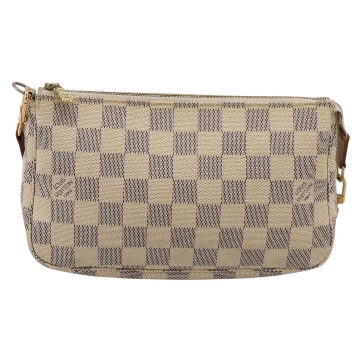 Louis Vuitton Pochette Accessoires Damier, White, Canvas, Clutch