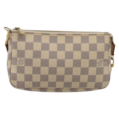 Louis Vuitton Pochette Accessoires Damier, White, Canvas, Clutch