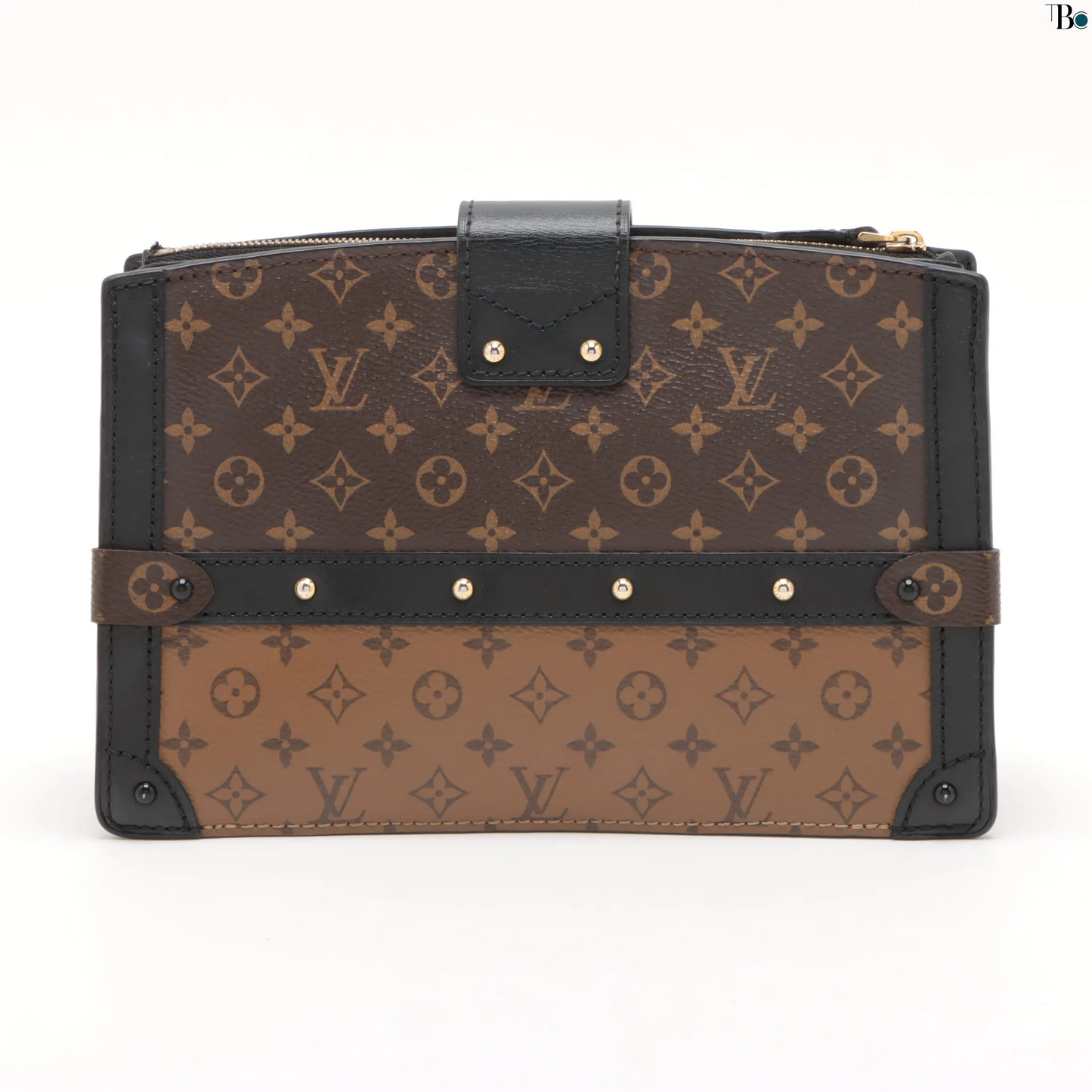 Louis Vuitton Trunk Clutch Reverse Monogram Canvas, BROWN, LEATHER, Shoulder bag
