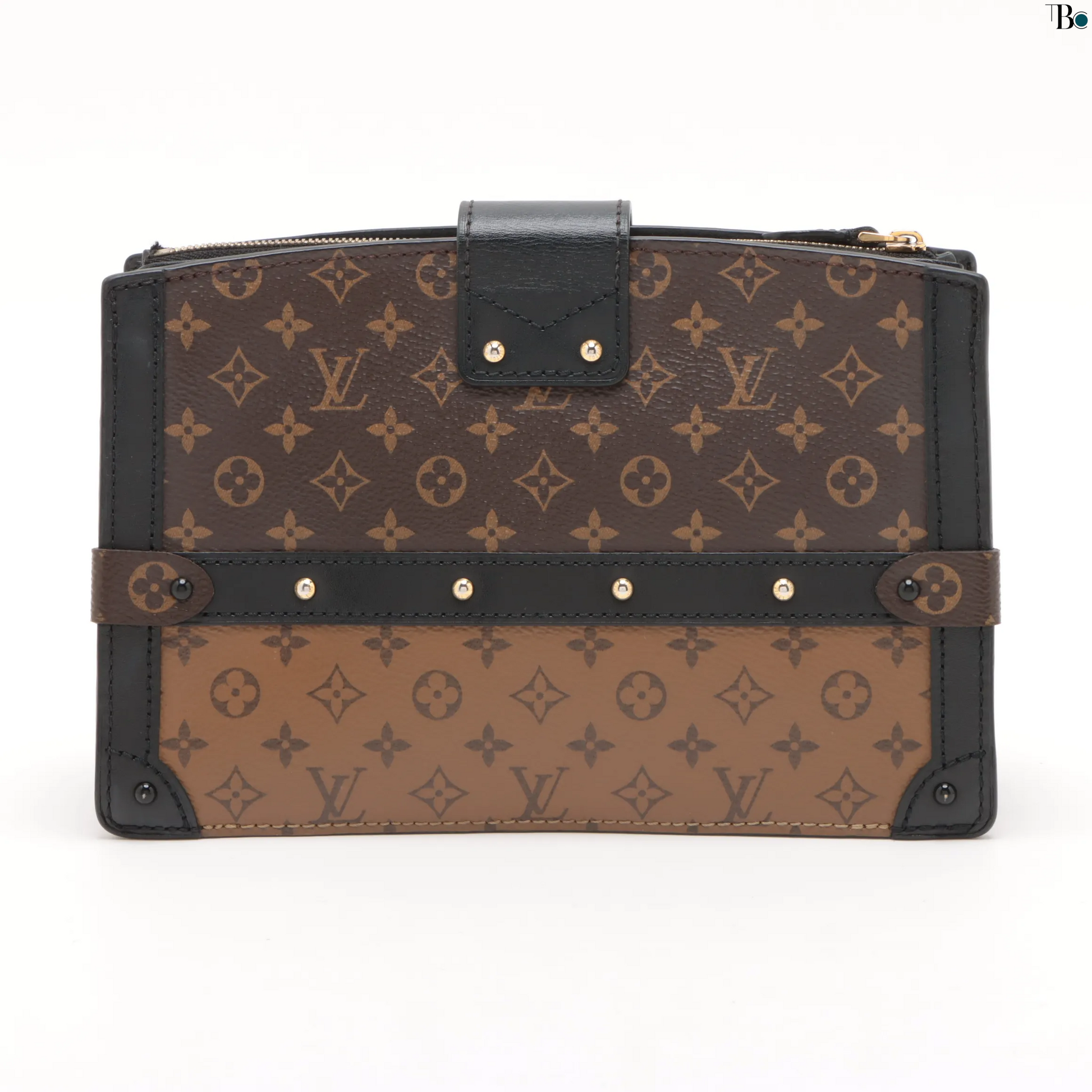Louis Vuitton Trunk Clutch Reverse Monogram Canvas, BROWN, LEATHER, Shoulder bag