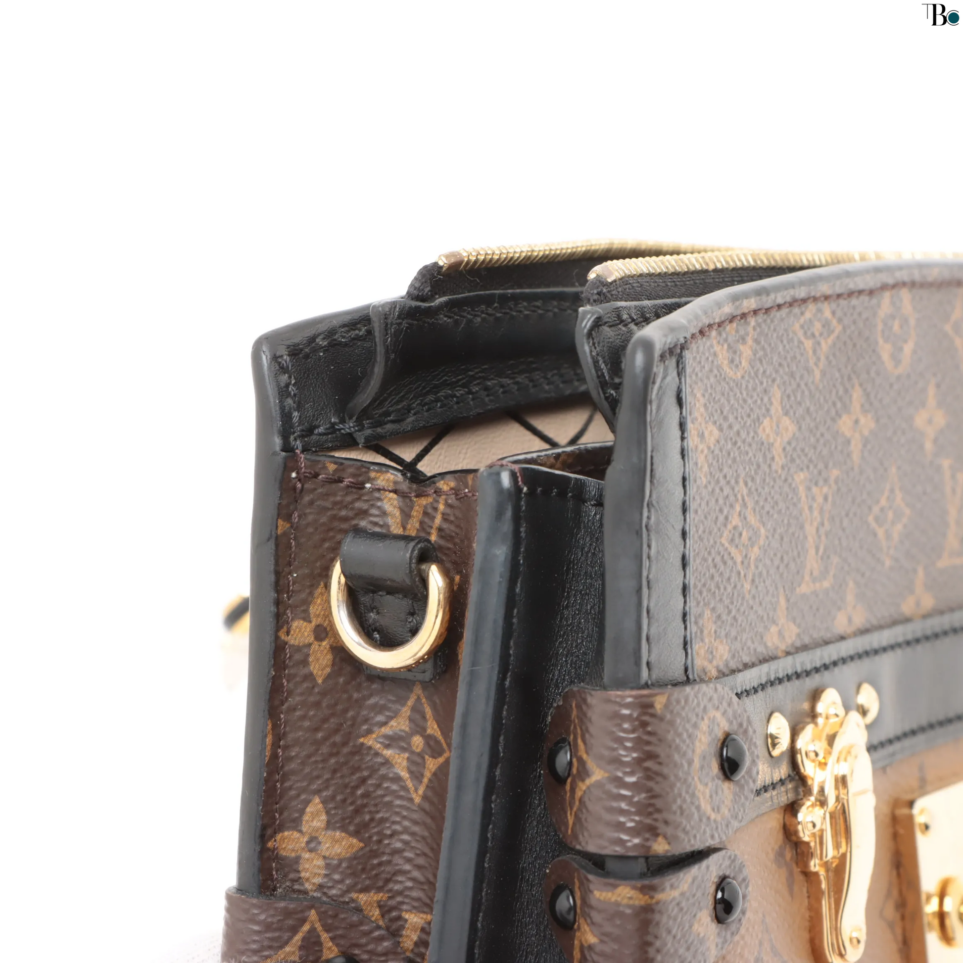 Louis Vuitton Trunk Clutch Reverse Monogram Canvas, BROWN, LEATHER, Shoulder bag