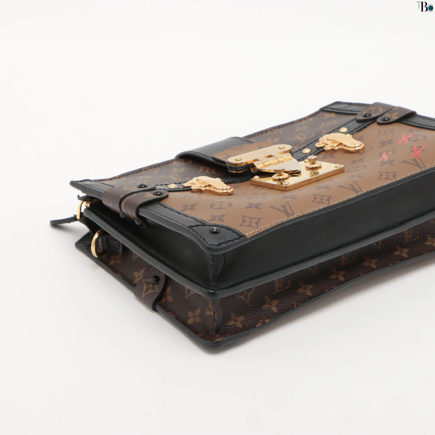 Louis Vuitton Trunk Clutch Reverse Monogram Canvas, BROWN, LEATHER, Shoulder bag