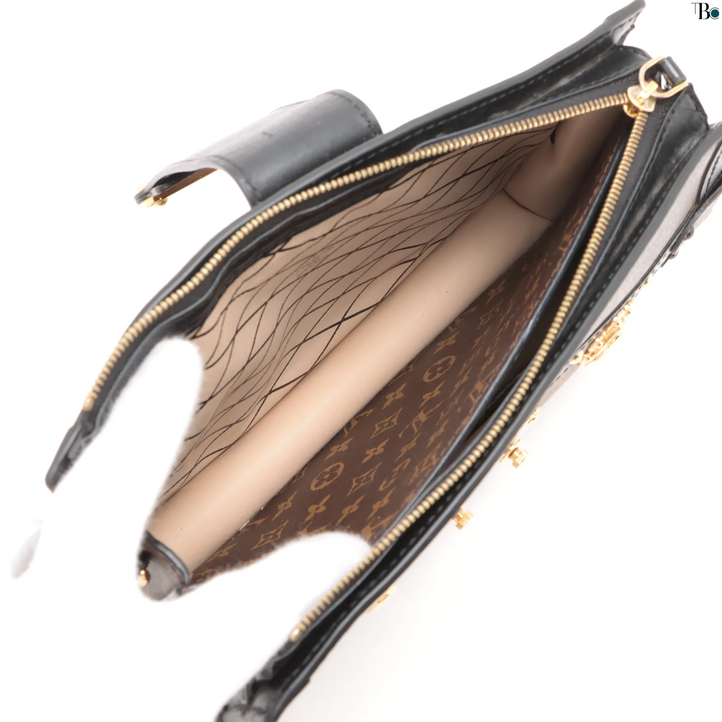 Louis Vuitton Trunk Clutch Reverse Monogram Canvas, BROWN, LEATHER, Shoulder bag