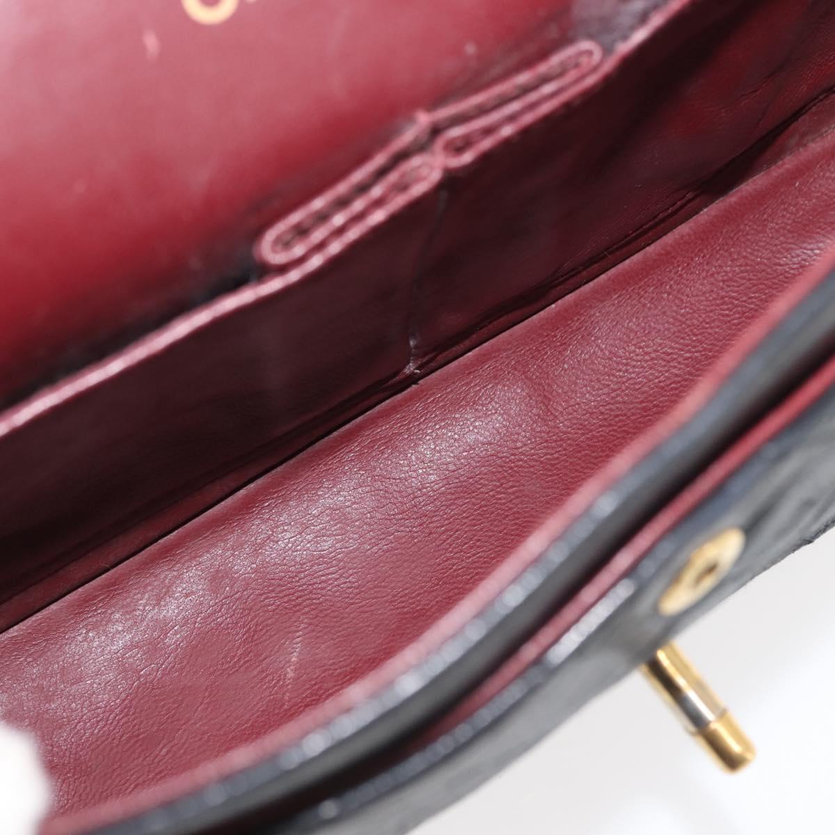 Chanel Vintage Square Classic Double Flap Bag Quilted Leather, BLACK, LEATHER, Shoulder bag