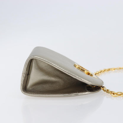 Salvatore Ferragamo Gancini Chain Leather, Gold, Leather, Shoulder Bag