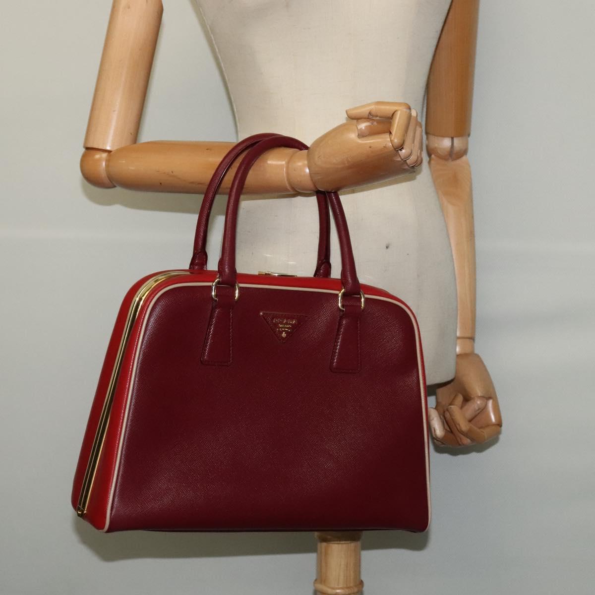 Prada Saffiano, Red, Leather, handbag