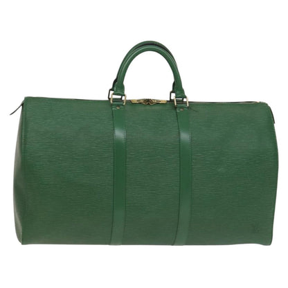 Louis Vuitton Keepall 50, Green, Leather, travel