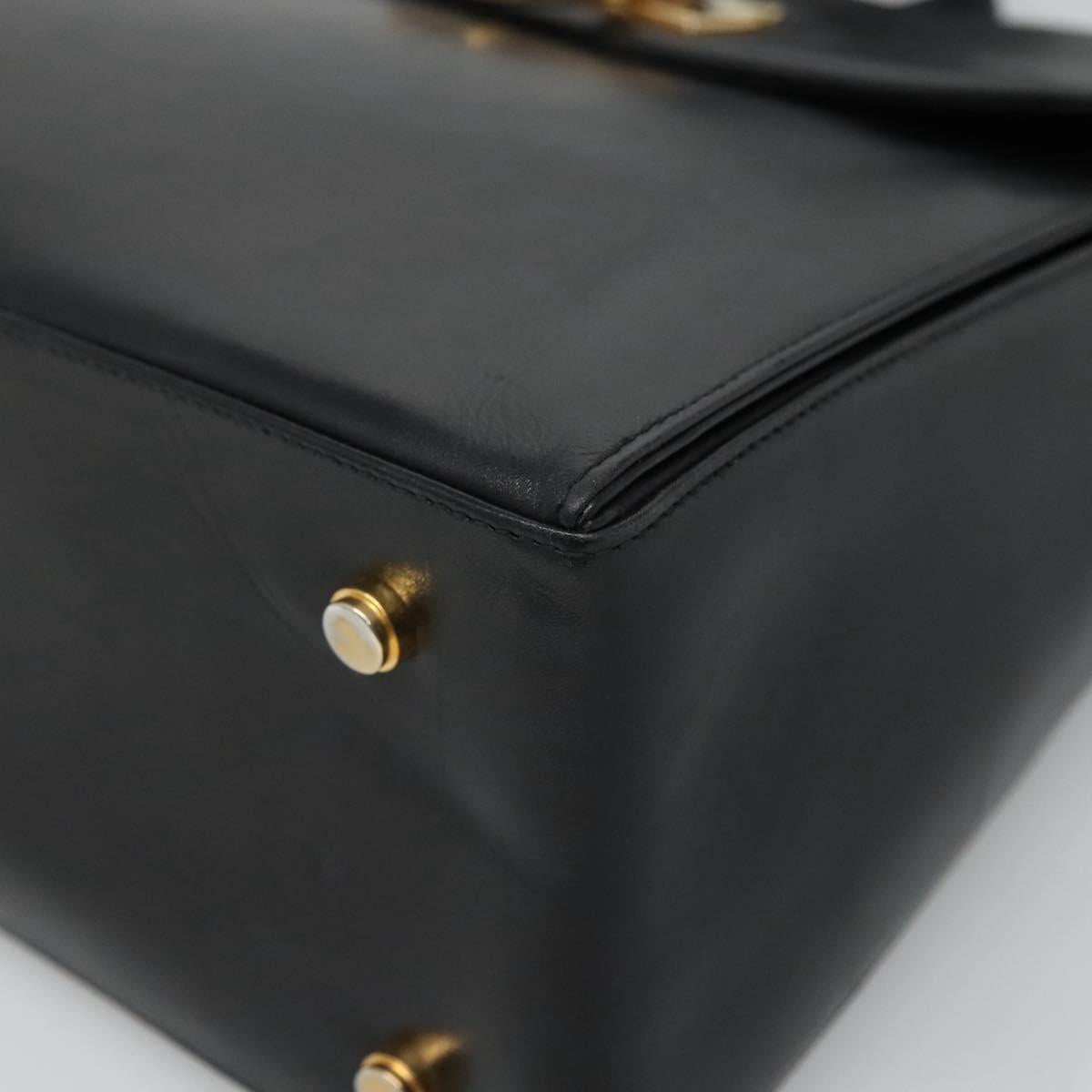 Salvatore Ferragamo Gancini, Black, Leather, handbag