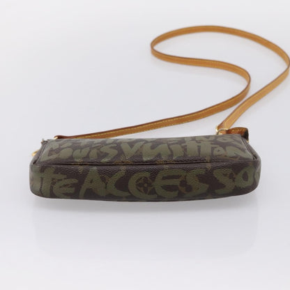 Louis Vuitton Pochette Accessoires Limited Edition Monogram Graffiti, Khaki, Canvas, Clutch