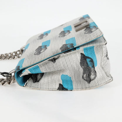 Prada Vitello, Silver, Leather, shoulder