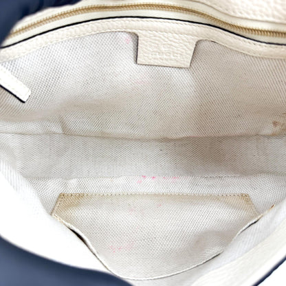 Gucci Soho Chain Leather, Beige, Leather, Crossbody Bag