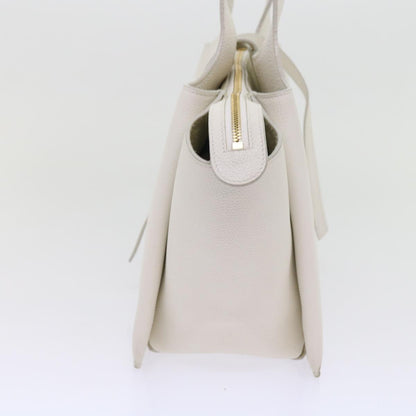 Celine Tri-Fold Shoulder Bag Grained Calfskin, WHITE, LEATHER, Shoulder bag