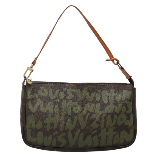 Louis Vuitton Pochette Accessoire, Brown, Canvas, clutch