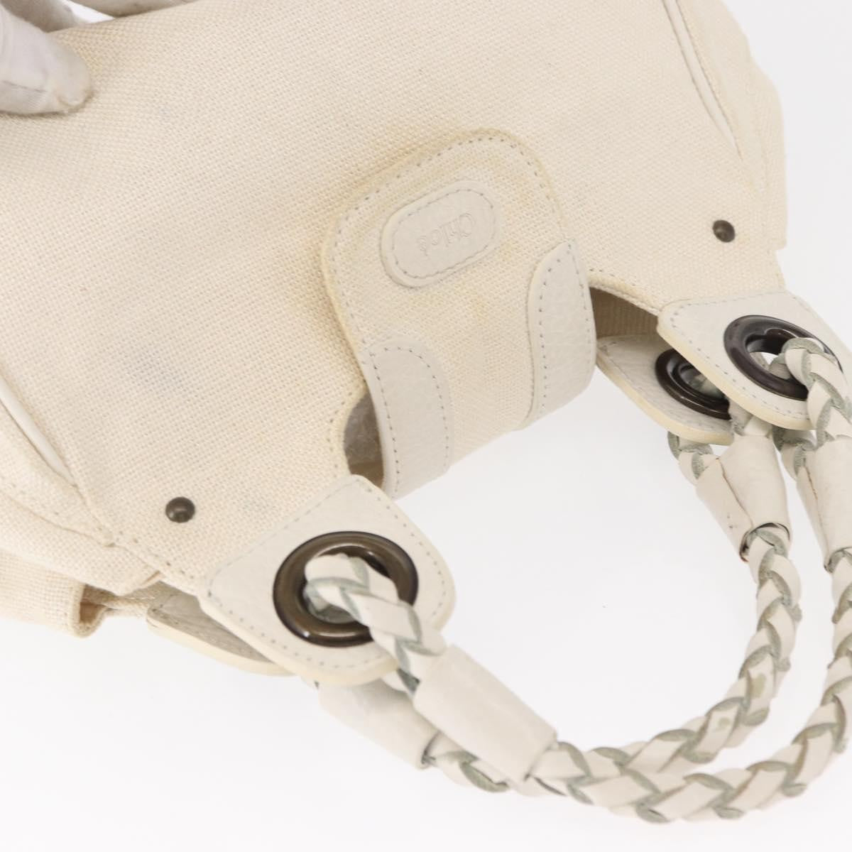 Chloe Vintage Leather, White, Canvas, Handbag