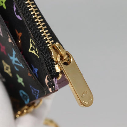 Louis Vuitton Pochette Clés, Black, Canvas, wallet