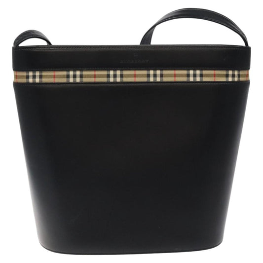 Burberry House Check, Black, Leather, shoulder