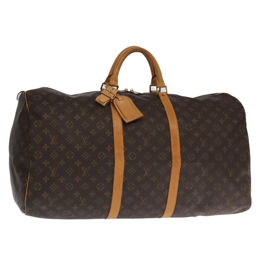 Louis Vuitton Keepall 60, Brown, Canvas, travel
